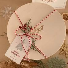 1PC Red And White Cotton Rope Cotton Thread Christmas Party Gift Decoration Supplies, Christmas Gift Packaging DIY Hang Tag Rope, Christmas Gift Packaging Rope For Sending To Family, Friends, And Lovers