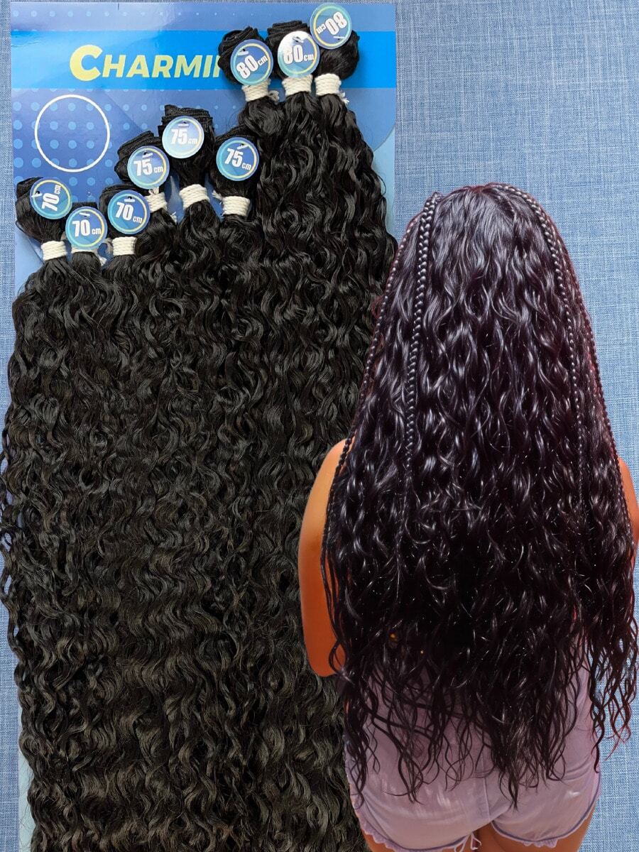 Anjo Plus 80cm Fashion Classic Curly Hair Bio Vegetal - 自然黑 - 查看 1