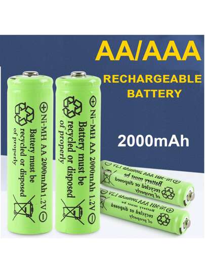 1.2V-2000mAh AAA And AA Rechargeable Batteries, USB Dedicated Charger For Short Circuit Protection, High-Capacity Rechargeable Battery (This Charger Is Only Suitable For Charging This Battery)