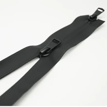 5# Nylon Invisible Two-Way Separating Waterproof Zipper - Self-Locking Black Waterproof Zipper, Suitable For Jackets, Coats, Down Jackets, Ski Wear, Tents, Backpacks, Etc.