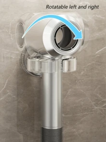 1pc Suction Cup Hair Dryer Holder Rack, Rotating Bathroom Wall Mount Blow Dryer Organizer, Drill-Free Adhesive Hairdryer Storage Rack - Multicolor - View 5