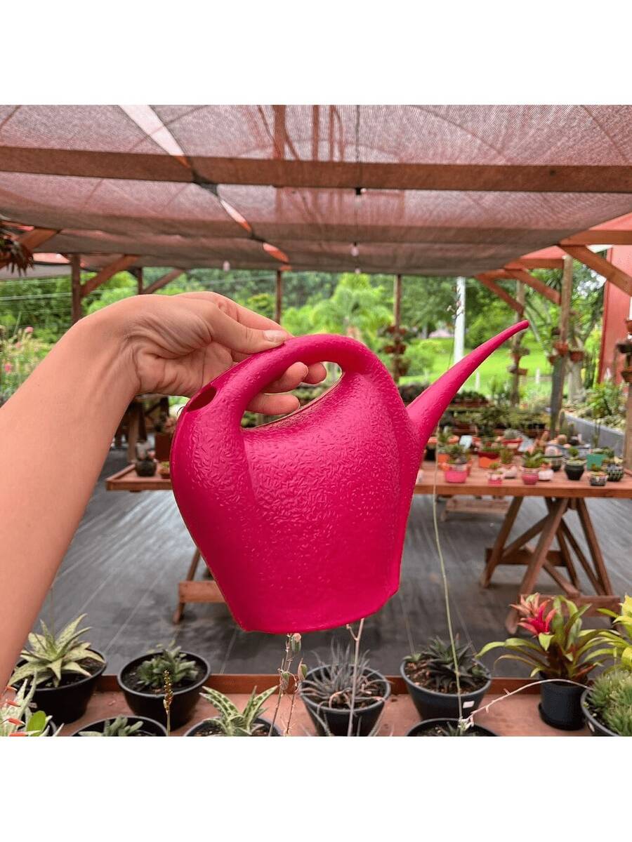 Plastic Watering Can With Long Thin Spout, 2 Liters For Garden - 玫瑰紅 - 查看 1