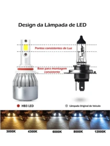 Pair Of C6 Super Led Lamps 6000K H1 H3 H4 H7 H11 H13 H16 H27 HB3 HB4 12V To 24V - H7 - 查看 11