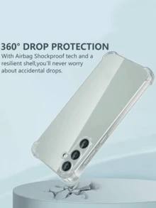 Juego de estuche protector 3 en 1 de silicona TPU de cobertura completa compatible con teléfonos , incluye estuche de teléfono con protector de pantalla [2 piezas], compatible con desbloqueo de huella digital, protector de pantalla de vidrio templado resistente a los arañazos y de alta definición, estuche de teléfono transparente y absorbente de golpes, cubierta flexible de silicona TPU transparente, a prueba de agua, regalo de cumpleaños internacional, no la versión nacional - transparente - Ver 2