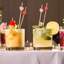 10/50/100 piezas Pinchos de cóctel profesionales de bambú, pinchos de cóctel con corazón rojo, suministros para fiestas de cóctel para el Día de San Valentín, decoraciones de fiesta, suministros de fiesta, decoraciones navideñas, boda, decoración de mesa para el Día de la Madre