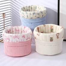 1 Cesto Organizador Fofo de Veludo Cotelê com Laço ou Coração em 3D, Cesto Organizador de Mesa, Cesto Impermeável para Cosméticos, Pode Ser Usado para Armazenar e Organizar Pincéis e Produtos de Cuidados com a Pele, Decoração de Mesa, Organizador de Cosméticos, Cesto de Piquenique Portátil, Presente de Dia dos Namorados, Organizador de Banheiro, Organizador de Produtos de Cuidados com a Pele - Multicolorido - Ver 2