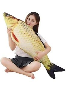 3D Giant Soft Fish Shaped Plush Pillow, Decorative Stuffed Fish Cushion, Oversized Decorative Pillow, Creative Home Decor Gift, Pet Doll, Children's Gift - Multicolor - View 4