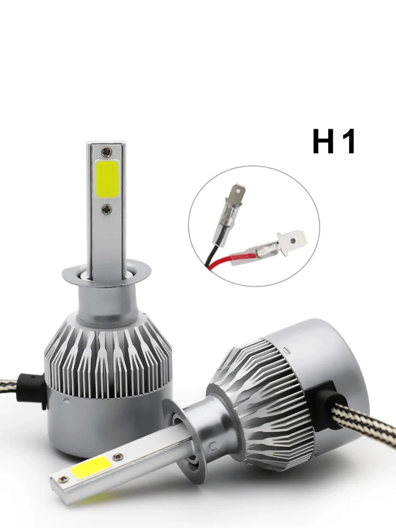 Pair Of C6 Super Led Lamps 6000K H1 H3 H4 H7 H11 H13 H16 H27 HB3 HB4 12V To 24V - H1 - 查看 1