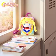 Crunchyroll 1PC  Officially Licensed Moon Deluxe Plush Lanyard ID Character Card Pack Fantasy Wind  Cartoon Card Pack Exquisite Small Traveling Daily Traveling Christmas Party Christmas Anime Exhibition Birthday Gift - Pink - View 5