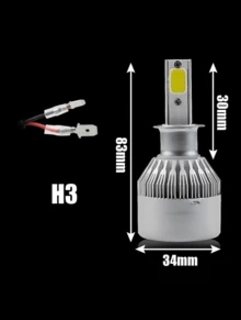 Pair Of C6 Super Led Lamps 6000K H1 H3 H4 H7 H11 H13 H16 H27 HB3 HB4 12V To 24V - H3 - 查看 2