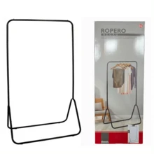 1 pieza Perchero de pie, dormitorio, sala de estar, dormitorio, percha de pie, Expositor de Ropa para Sala o Dormitorio, Gran Capacidad, Fácil de Montar (80 x 44 x 145 cm; Negro) - Negro - Ver 3