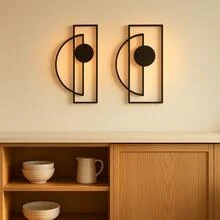 CIFbuy 2件套金属墙饰，简约金属墙画，抽象竖式金属雕塑，墙面雕塑，女性艺术，适用于家居、客厅、庭院或花园装饰、阳台，装饰雕塑，家居装饰，房间装饰，办公室墙面挂饰，墙面装饰，家居装饰，节日装饰，生日毕业礼物，励志纪念艺术品，基督教家居装饰，宗教礼物 - 黑色 - 查看 3