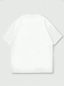 男士休闲百搭简约图案印花短袖T恤 - 白色 - 查看 7