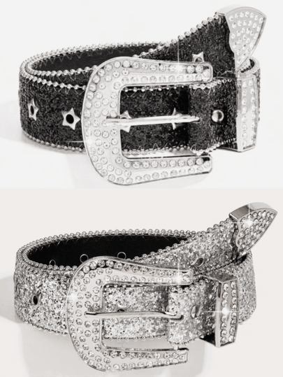 1pc Y2K Style Western Thick Waist Belt For Women, Decorated With Dopamine Stars & Eyes, Suitable For Daily Wear & Party Fall, Autumn, Halloween