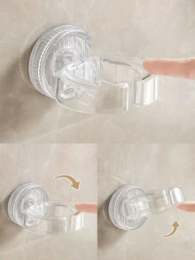 1pc Suction Cup Hair Dryer Holder Rack, Rotating Bathroom Wall Mount Blow Dryer Organizer, Drill-Free Adhesive Hairdryer Storage Rack - Multicolor - View 4