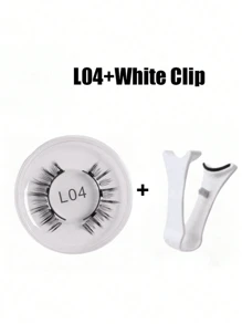 1 pereche de gene false magnetice, kit cu pensetă aplicatoare profesionale, reutilizabile, fără lipici, gene false Manga Lash, naturale, lungi și pufoase, Faux Mnk, păr moale, ochi ușori, instrument de machiaj pentru petreceri de călătorie înfrumusețate