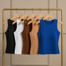 Regata Feminina Suplex Básica Lisa com Alça Confortável e Ajustada