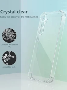 Juego de estuche protector 3 en 1 de silicona TPU de cobertura completa compatible con teléfonos , incluye estuche de teléfono con protector de pantalla [2 piezas], compatible con desbloqueo de huella digital, protector de pantalla de vidrio templado resistente a los arañazos y de alta definición, estuche de teléfono transparente y absorbente de golpes, cubierta flexible de silicona TPU transparente, a prueba de agua, regalo de cumpleaños internacional, no la versión nacional - transparente - Ver 5