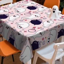 1/20pcs Halloween Tablecloth - Scary Cute White Ghost With Purple Potion Pattern Tablecloth, Durable Rectangular Tablecloth, Perfect For Dining, Picnics, Festivals, Weddings And Tea Parties, Halloween Decoration - Multicolor - View 7