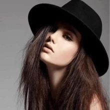Women's Men's Retro Black Hard Brim Fedora Hat - Grey - View 4