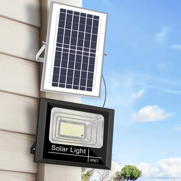 1pc Solar Powered Super Bright Floodlight, Outdoor High Brightness, With Motion Sensor, Adjustable Remote Control, Durable Glass Panel, Solar Powered, Floodlight, Motion Sensor, Adjustable
