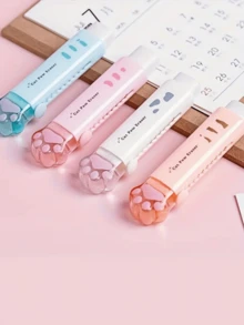 1pc/4pcs Cat Paw Rubber Eraser For Pencil Cleaning Super Cute Correction Tools Office School Student - Multicolor - View 3