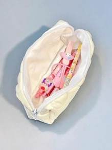 Sanrio 1 pezzo Astuccio per matite di Hello Kitty, design carino, borsa con cerniera in poliestere morbido per scuola e ufficio, organizer per cancelleria, borsa per articoli da toeletta, borsa per il trucco