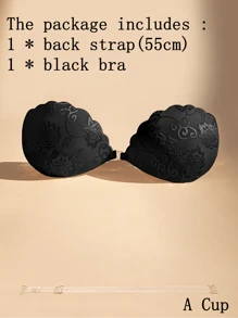 ideaCCSZ 1件/2件装蕾丝隐形文胸，白色粘性聚拢文胸，硅胶乳贴，前扣自粘设计，后背带，可重复使用，适合婚礼和无肩带晚礼服