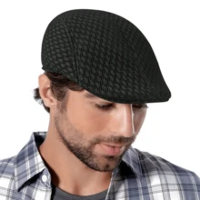 Men's Italian Beret Breathable Mesh Fabric Summer Newsboy Celebrity Style - 灰色 - 查看 5
