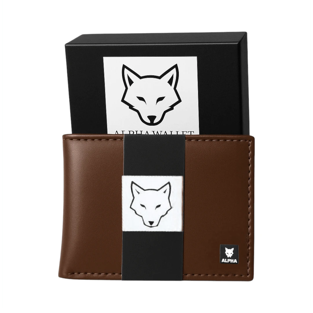 Men's Slim Multifunctional Wallet Synthetic Leather Card Holder Comes With Elegant Box - Rust Brown - View 1