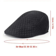 Men's Italian Beret Breathable Mesh Fabric Summer Newsboy Celebrity Style - 灰色 - 查看 4