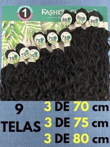 Anjo Plus 80cm Fashion Classic Curly Hair Bio Vegetal - 黑色 - 查看 2