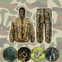 Traje de camuflaje con patrón de hojas de arce en 3D, adecuado para caza al aire libre, observación de aves, pesca, escalada de rocas o juegos de CS en vivo. También se puede usar para disfraces de fiestas de Navidad y Halloween.