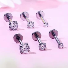 18件組 16G 不鏽鋼美杜莎唇環，2mm/3mm/4mm 螺旋穿刺飾品，中性唇釘/Monroe唇環 - 銀色 - 查看 5