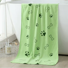 50x100cm/19,68x39,37 Zoll Superweiches Mikrofaser Hundeputztuch, Schnelltrocknend Haustier Badetuch geeignet für kleine, mittlere, große Welpen & Kätzchen - leuchtende Farben, Pfoten-, Knochen-Design