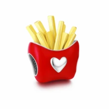 MIHUA 1 件闪光相机、啤酒杯、红酒杯、甜甜圈、炸薯条串珠，适合原创蛇形手链项链串珠，可 DIY 925 银饰品制作，适合送给女孩女儿的珠宝礼物 - 彩色 - 查看 16