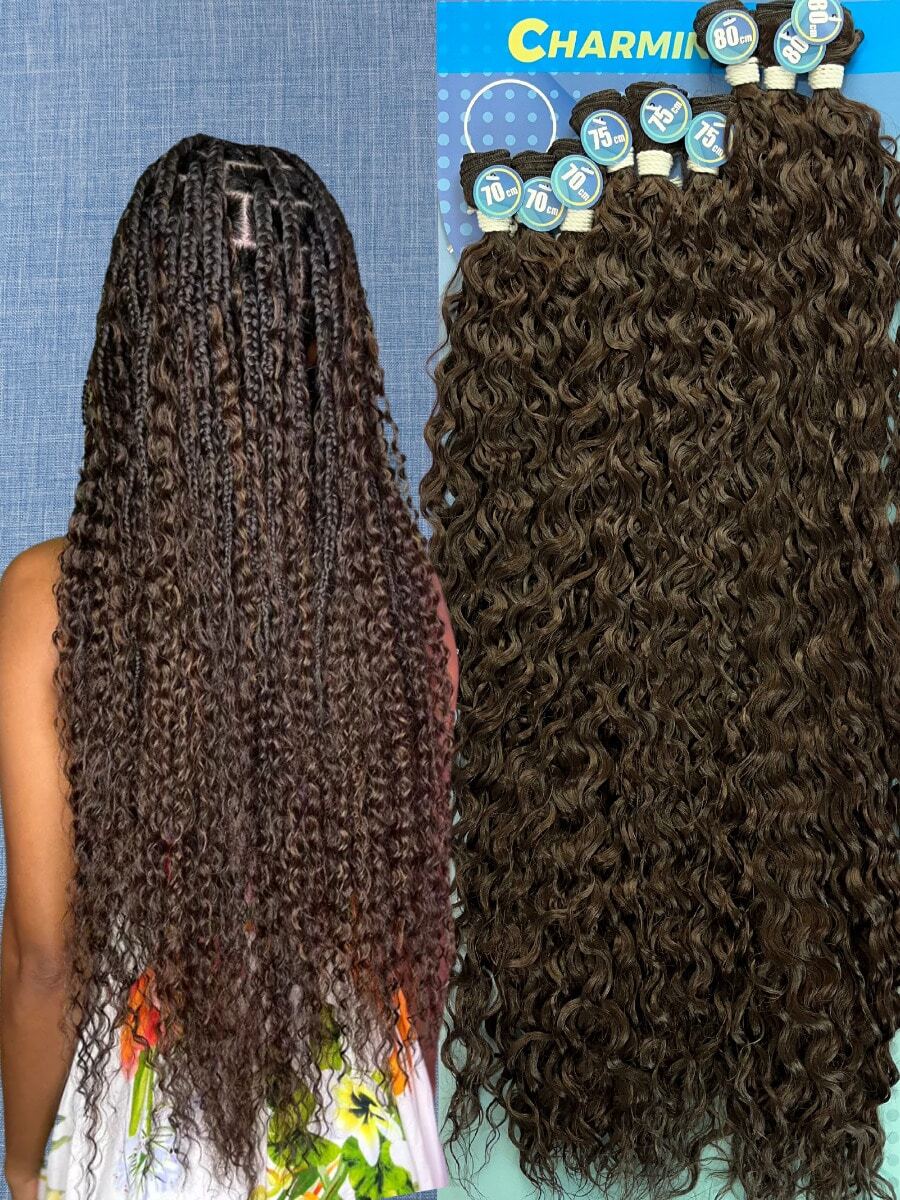 Anjo Plus 80cm Fashion Classic Curly Hair Bio Vegetal - Dark Brown - View 1