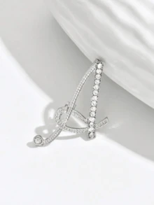 1 Stück Buchstaben Brosche Pins Initialen Strass Brosche für Frauen Handwerke Silbrig A-Z