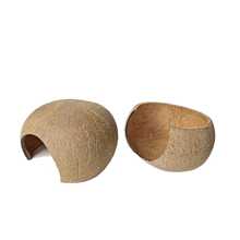 1Pc Reptile Vines Plants With Coconut Shell Ladder Hideout Hermit Crab Decor For Bearded Dragon Lizard Chameleon Tortoise Snake