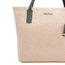 Summer Beach Bag Large Straw Shopbag - xanh quân đội - Xem 3