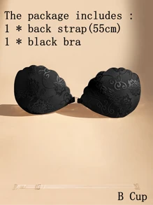 ideaCCSZ 1件/2件装蕾丝隐形文胸，白色粘性聚拢文胸，硅胶乳贴，前扣自粘设计，后背带，可重复使用，适合婚礼和无肩带晚礼服