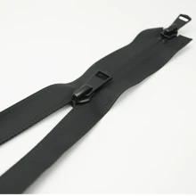 5# Nylon Invisible Two-Way Separating Waterproof Zipper - Self-Locking Black Waterproof Zipper, Suitable For Jackets, Coats, Down Jackets, Ski Wear, Tents, Backpacks, Etc.