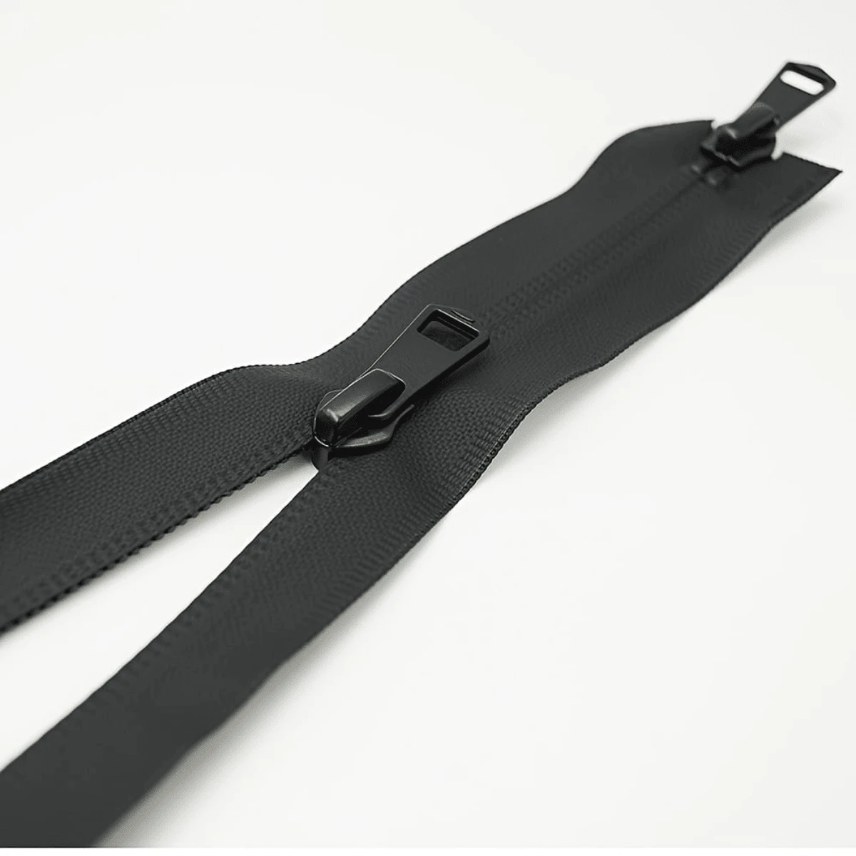 5# Nylon Invisible Two-Way Separating Waterproof Zipper - Self-Locking Black Waterproof Zipper, Suitable For Jackets, Coats, Down Jackets, Ski Wear, Tents, Backpacks, Etc.