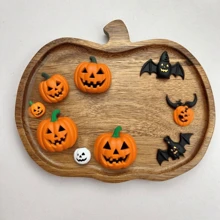 Wooden Pumpkin Tray, Snacks, Candy, Appetizers, Fruit Decorative Tray, Reusable Dessert Plate, Multifunctional Tabletop Display Tray, Wooden Cheese Board, Suitable For Desserts, Fruits And Coffee, Elegant Halloween, Thanksgiving, Christmas, Easter Serving Platter, Home Decor Gift Idea, Suitable For Home, Kitchen, Party, Wedding And Holiday Gifts