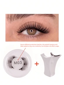 1 pereche de gene false magnetice, kit cu pensetă aplicatoare profesionale, reutilizabile, fără lipici, gene false Manga Lash, naturale, lungi și pufoase, Faux Mnk, păr moale, ochi ușori, instrument de machiaj pentru petreceri de călătorie înfrumusețate