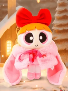 可拆卸斗篷毛绒挂件，蓬松柔软的毛绒娃娃挂件，可爱卡通人物收藏品，适合儿童和动漫迷，完美的包包挂饰或礼物，超级柔软舒适，色彩缤纷，趣味十足的包包配饰，独特的蝴蝶结斗篷设计，是儿童房装饰和日常陪伴的理想之选，适合所有人 - 彩色 - 查看 6