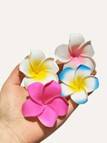 4 件套芙蓉花发夹，可爱海滩度假风格 7 厘米大花发饰，热带花卉印花波西米亚风铁制发夹，爪夹，发夹，发夹，发夹，发夹