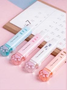 1pc/4pcs Cat Paw Rubber Eraser For Pencil Cleaning Super Cute Correction Tools Office School Student - Multicolor - View 1