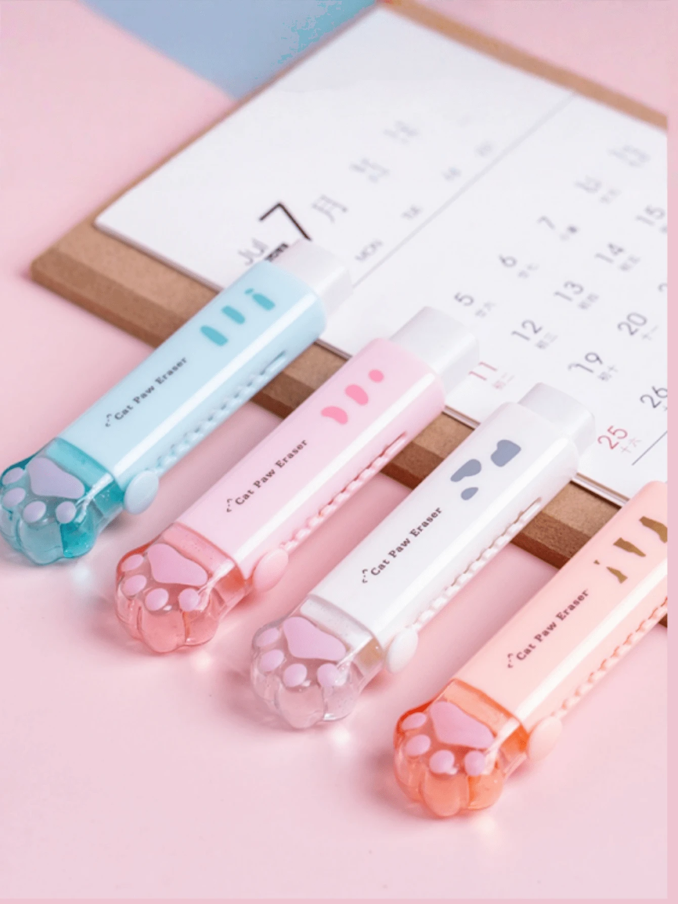 1pc/4pcs Cat Paw Rubber Eraser For Pencil Cleaning Super Cute Correction Tools Office School Student - Multicolor - View 1