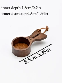 Customized Text Coffee Measuring Spoons, Small Fish-Shaped Coffee Tool Bean Spoons, Ground Coffee Spoons, Household Measuring Spoons, School Supplies, As Gifts For Friends, Family, And Loved Ones - Laser-solid Wood Fish Spoon - View 3